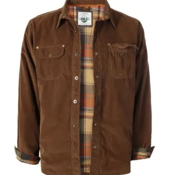 Gioberti Other - Men's Shirt Jacket Brown Corduroy Flannel Lined
